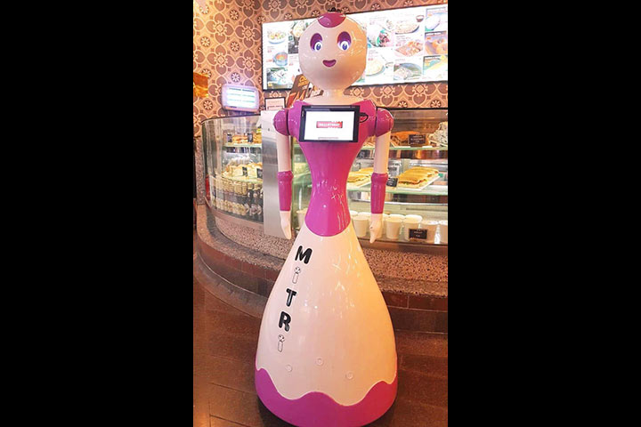 Robot Greets Customers At Dilli Streat Outlet At Delhi Airport