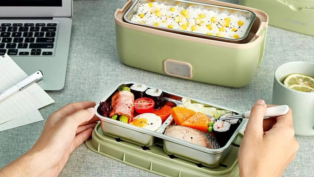 Electric Lunch Box Insulated Container Thermos Container Pot for eating approximately 1,5 L 